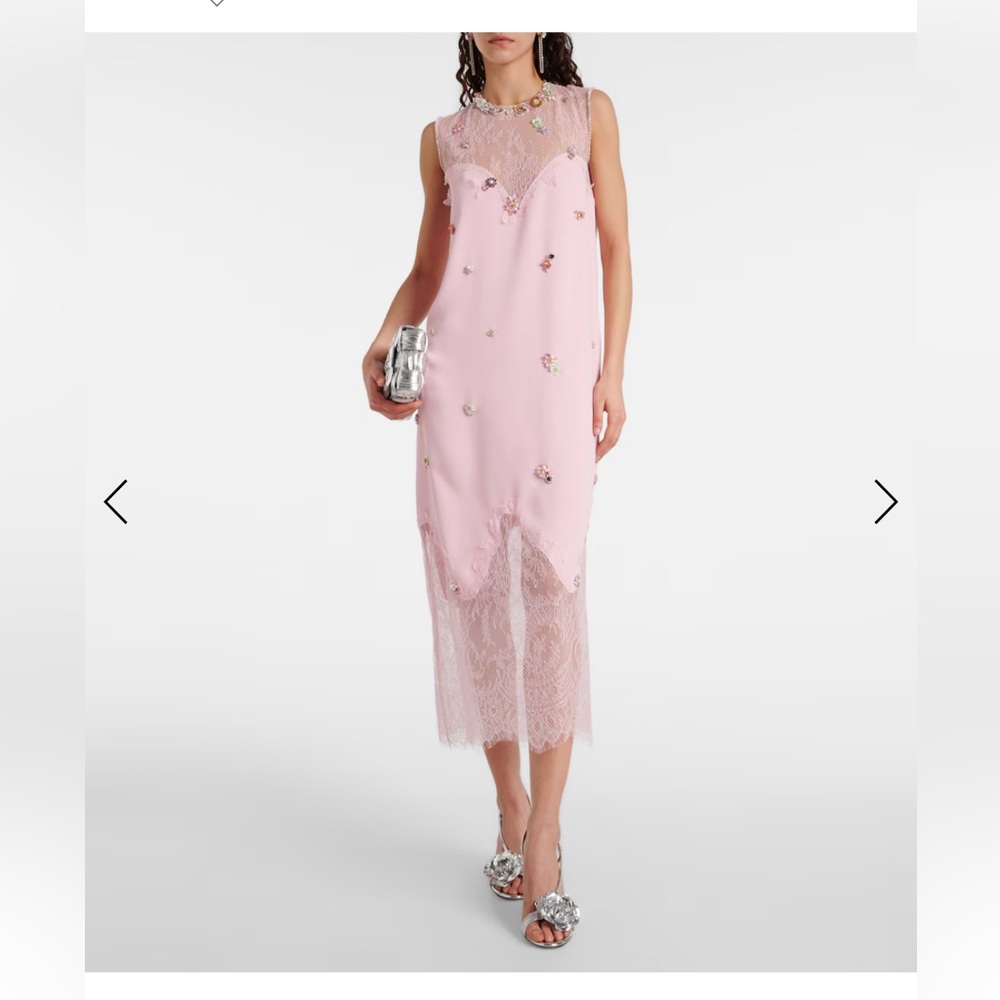 Costarellos Keeva embellished crêpe and lace midi dress NWT 36